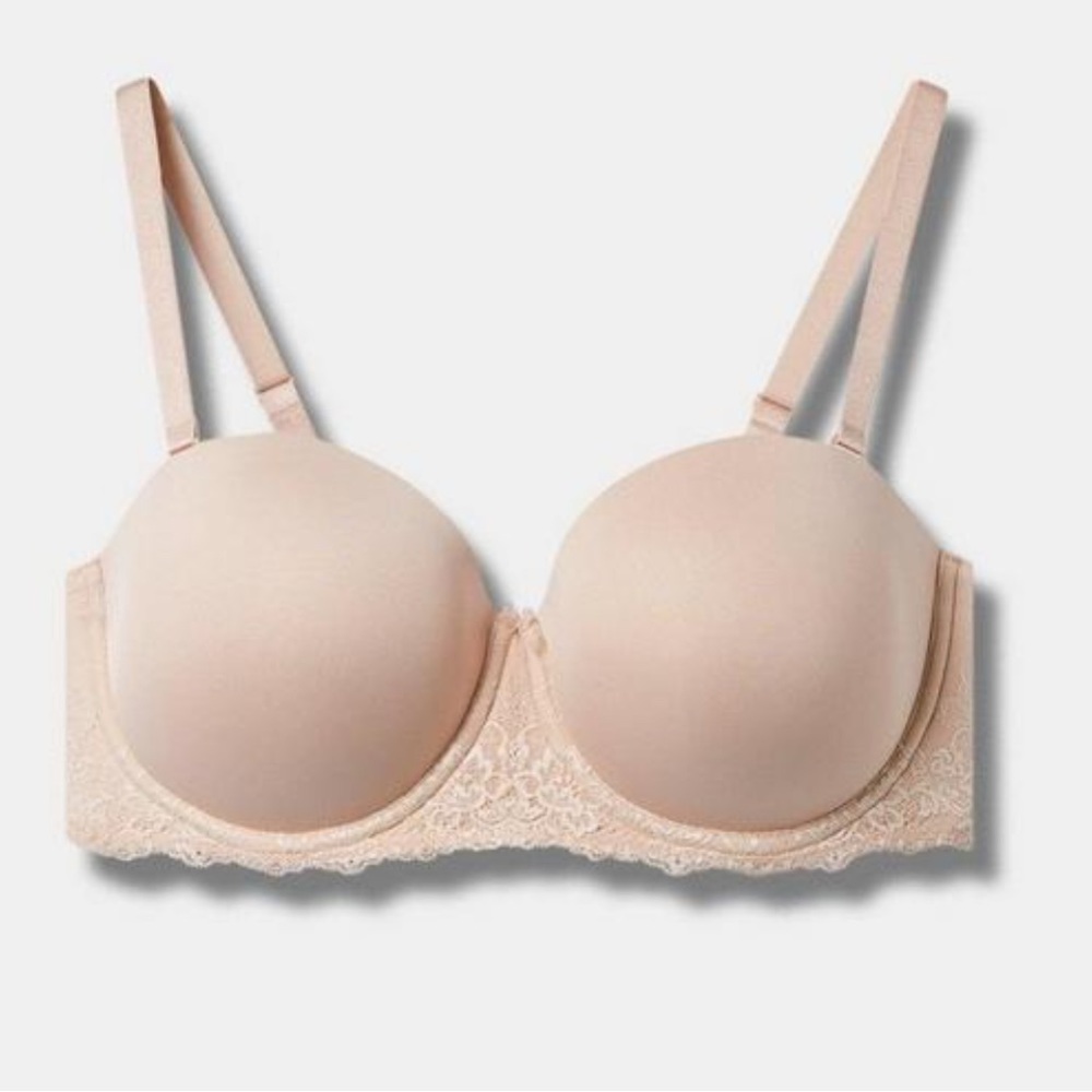 TORRID Curve Bombshell Lightly Lined Balconet Multiway Bra Nude 42D NWT